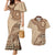 Samoa Siapo Pattern Simple Style Couples Matching Mermaid Dress and Hawaiian Shirt LT05 Brown - Polynesian Pride