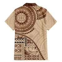 Samoa Siapo Pattern Simple Style Family Matching Mermaid Dress and Hawaiian Shirt LT05 - Polynesian Pride