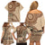 Samoa Siapo Pattern Simple Style Family Matching Off Shoulder Short Dress and Hawaiian Shirt LT05 - Polynesian Pride