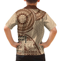 Samoa Siapo Pattern Simple Style Family Matching Tank Maxi Dress and Hawaiian Shirt LT05 - Polynesian Pride