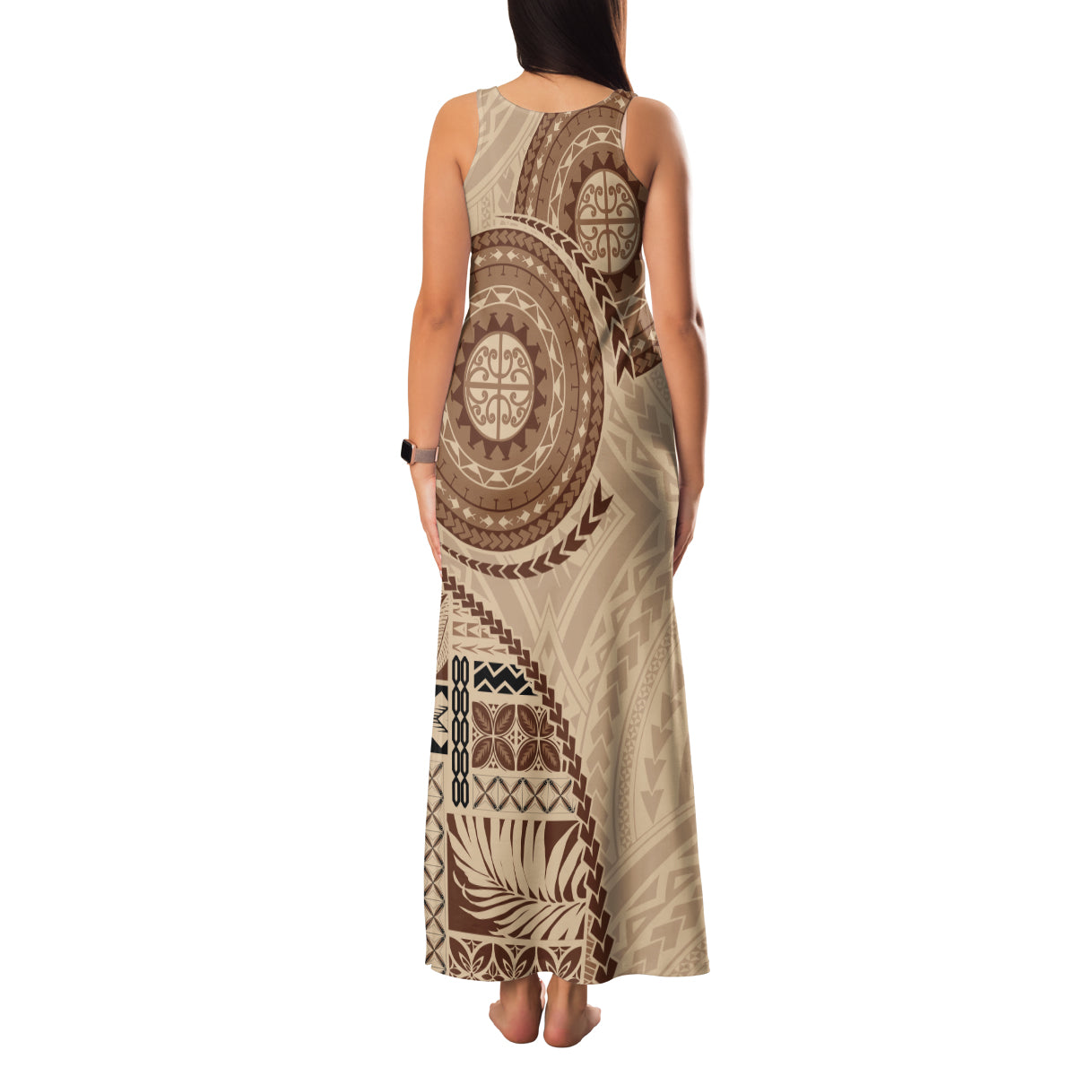 Samoa Siapo Pattern Simple Style Family Matching Tank Maxi Dress and Hawaiian Shirt LT05 - Polynesian Pride