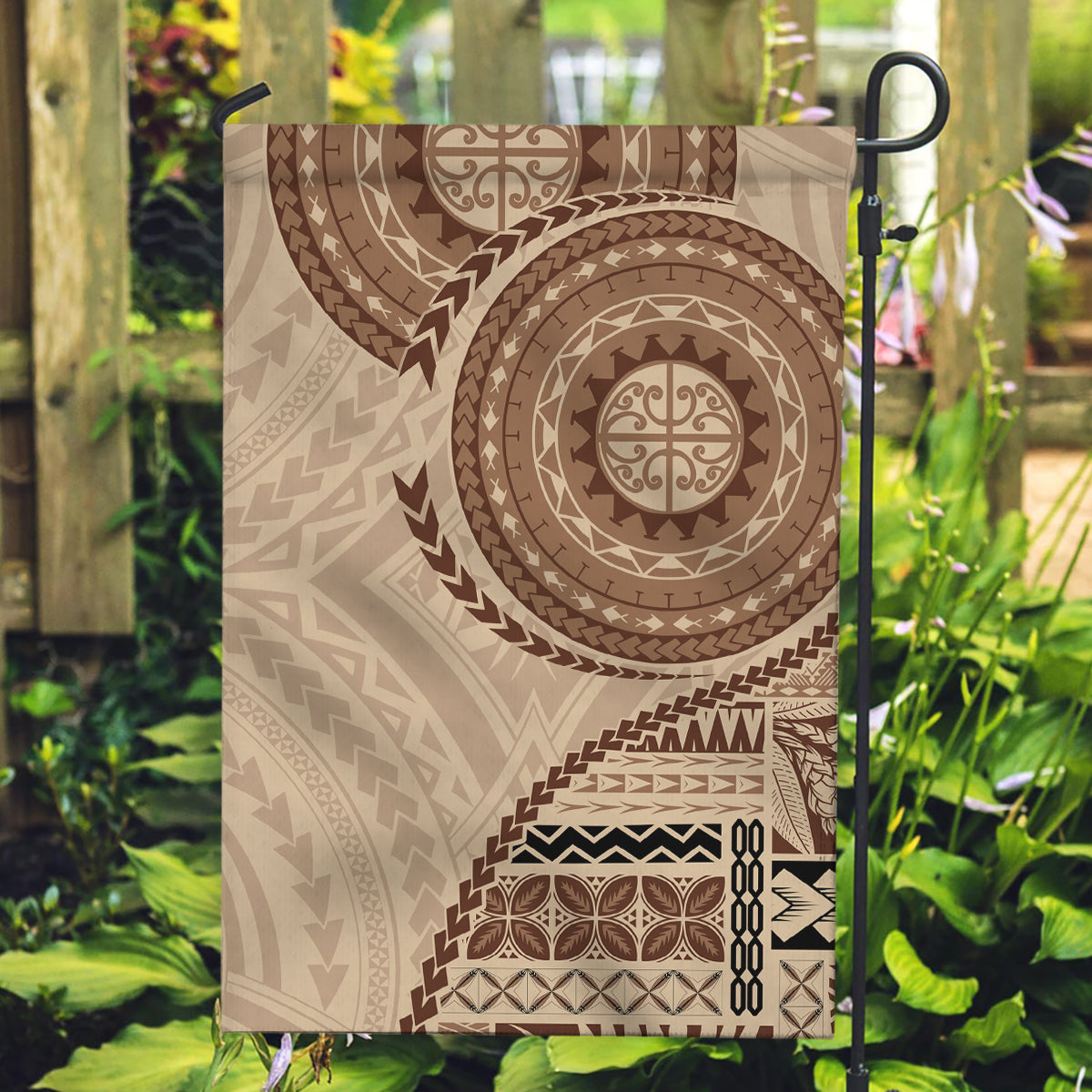 Samoa Siapo Pattern Simple Style Garden Flag LT05 Garden Flag Brown - Polynesian Pride