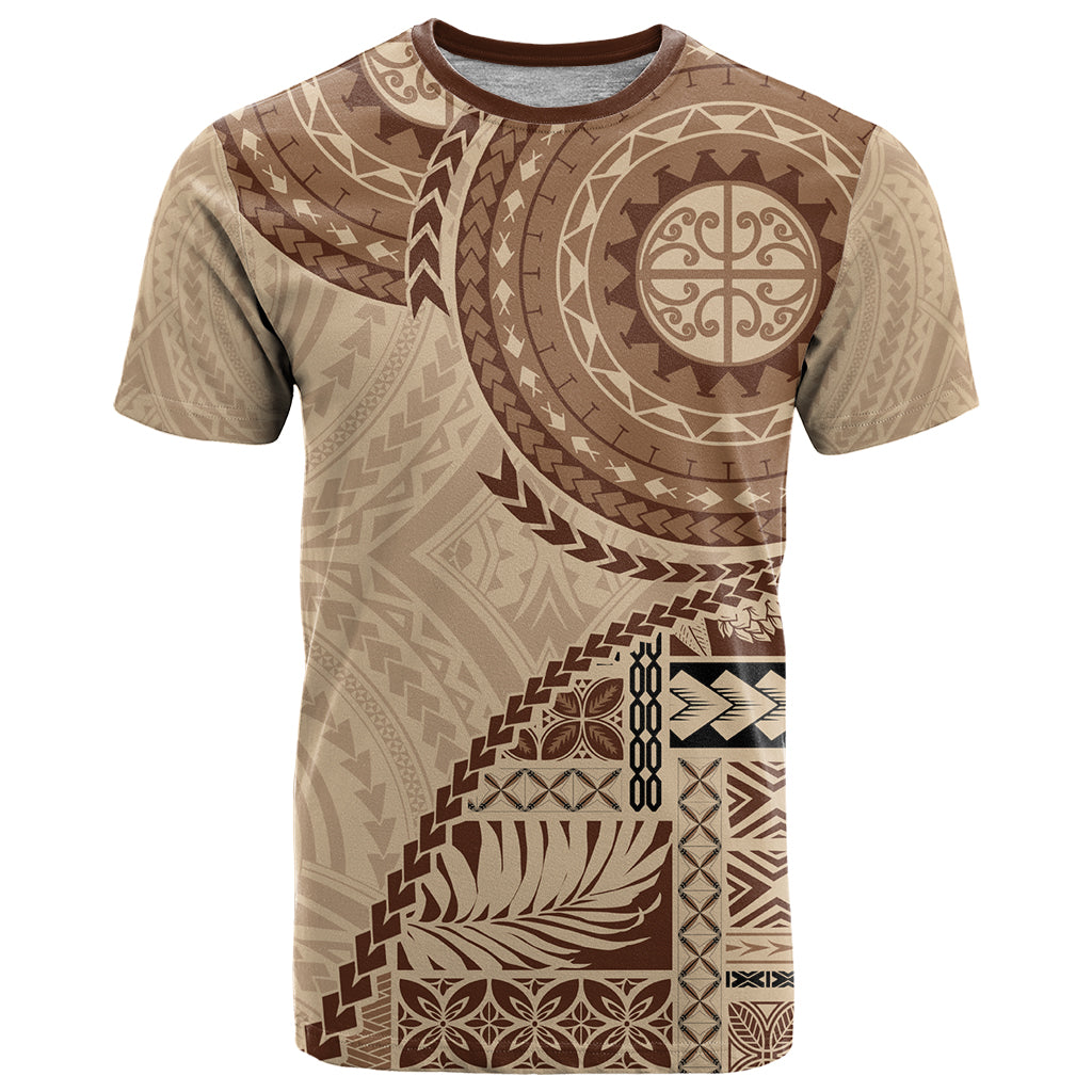 Samoa Siapo Pattern Simple Style T Shirt LT05 Brown - Polynesian Pride