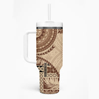 Samoa Siapo Pattern Simple Style Tumbler With Handle