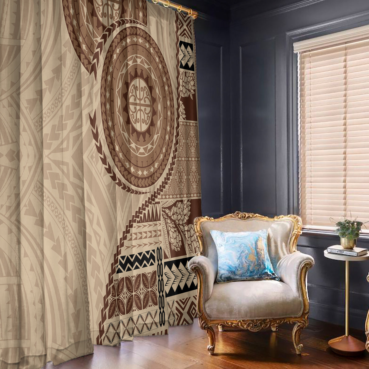 Samoa Siapo Pattern Simple Style Window Curtain LT05 - Polynesian Pride