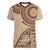 Samoa Siapo Pattern Simple Style Women V Neck T Shirt LT05 Female Brown - Polynesian Pride