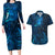 New Zealand Matariki Couples Matching Long Sleeve Bodycon Dress and Hawaiian Shirt Maori New Year LT05 Blue - Polynesian Pride