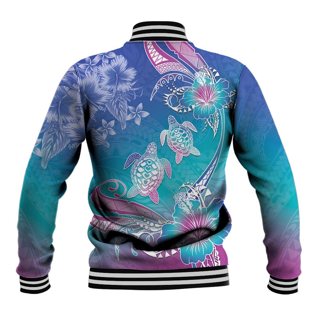 Polynesia Sea Turtle Couple Baseball Jacket Love Is Life LT05 - Polynesian Pride
