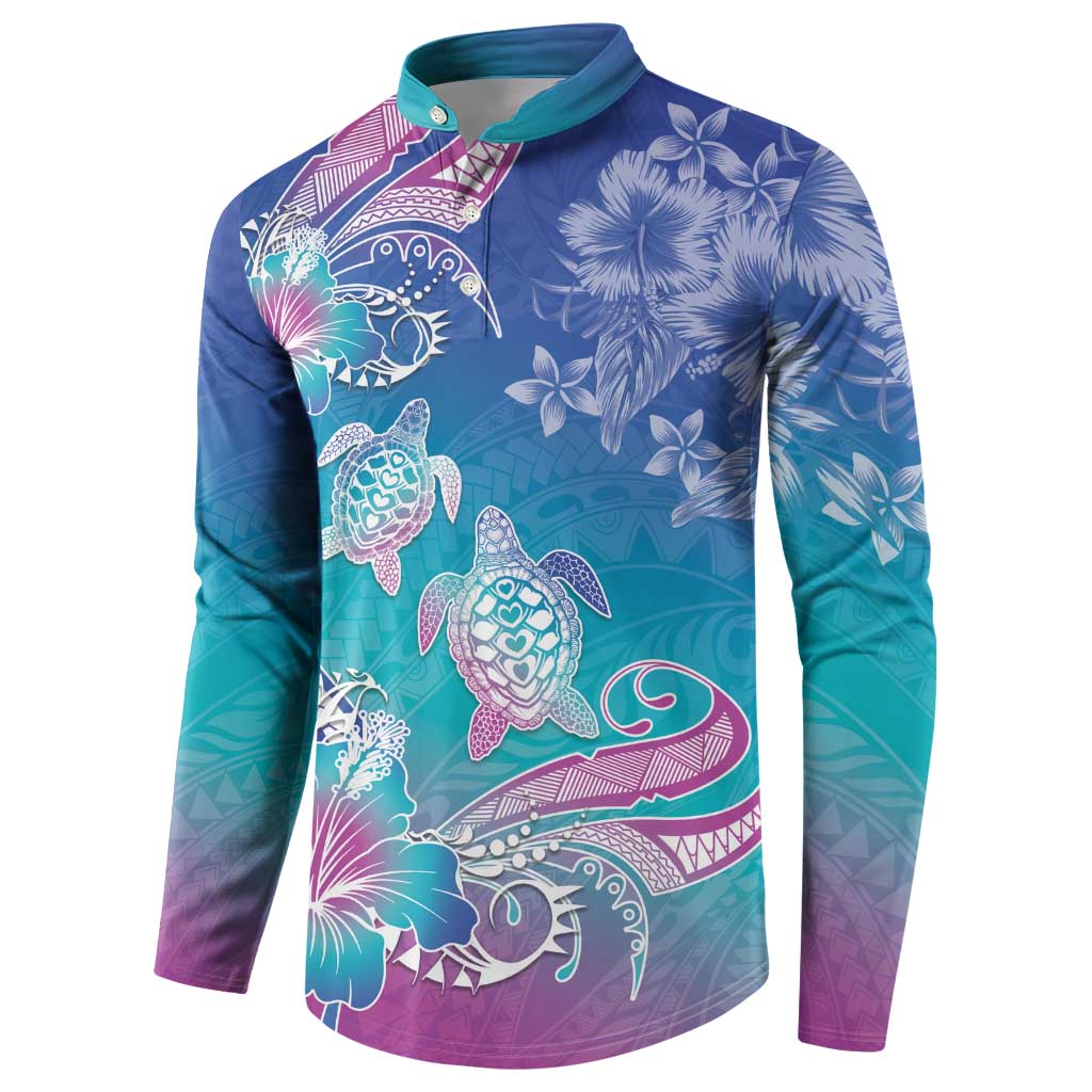 Polynesia Sea Turtle Couple Button Sweatshirt Love Is Life LT05 - Polynesian Pride
