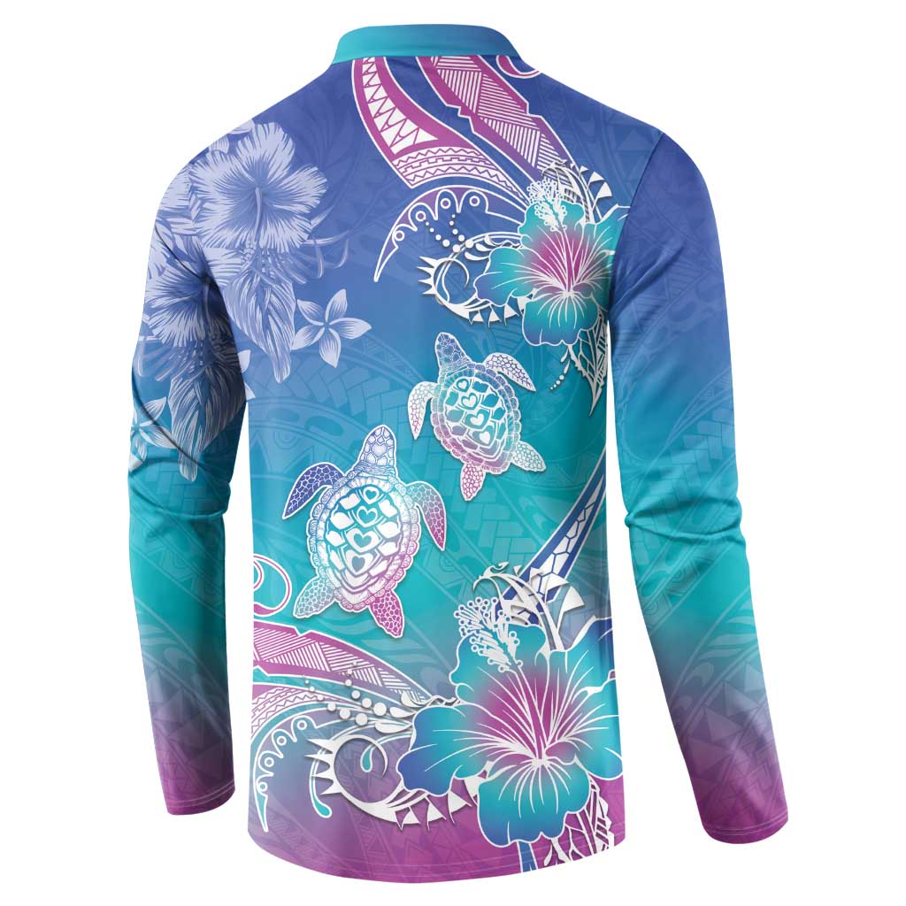 Polynesia Sea Turtle Couple Button Sweatshirt Love Is Life LT05 - Polynesian Pride