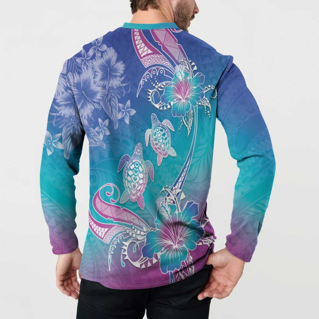 Polynesia Sea Turtle Couple Button Sweatshirt Love Is Life LT05 - Polynesian Pride