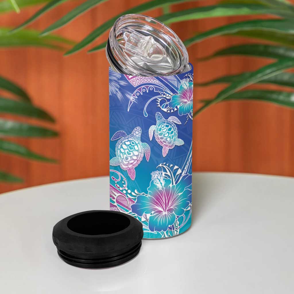 Polynesia Sea Turtle Couple 4 in 1 Can Cooler Tumbler Love Is Life LT05 - Polynesian Pride