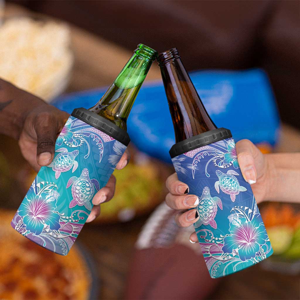 Polynesia Sea Turtle Couple 4 in 1 Can Cooler Tumbler Love Is Life LT05 - Polynesian Pride