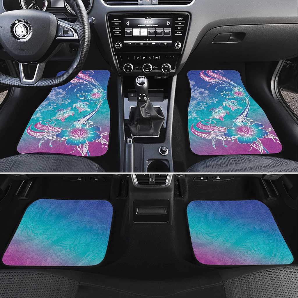 Polynesia Sea Turtle Couple Car Mats Love Is Life LT05 Set 4pcs Blue - Polynesian Pride