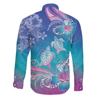 Polynesia Sea Turtle Couple Family Matching Short Sleeve Bodycon Dress and Hawaiian Shirt Love Is Life