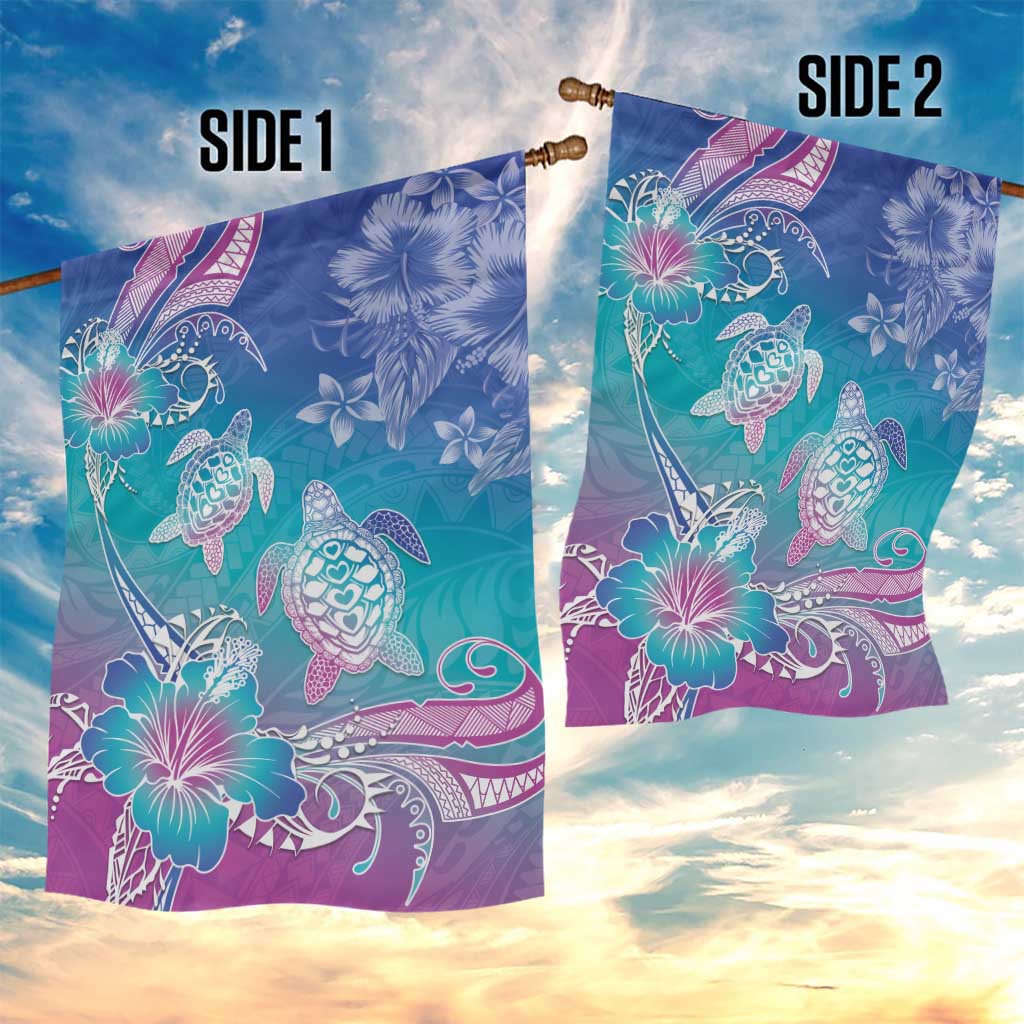 Polynesia Sea Turtle Couple Garden Flag Love Is Life LT05 - Polynesian Pride