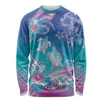 Polynesia Sea Turtle Couple Long Sleeve Shirt Love Is Life LT05 Unisex Blue - Polynesian Pride