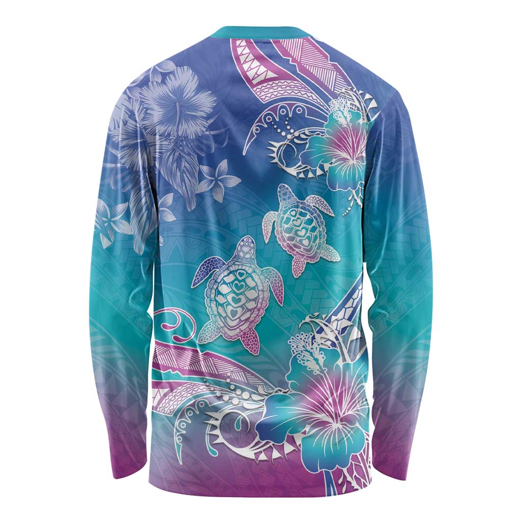 Polynesia Sea Turtle Couple Long Sleeve Shirt Love Is Life LT05 - Polynesian Pride