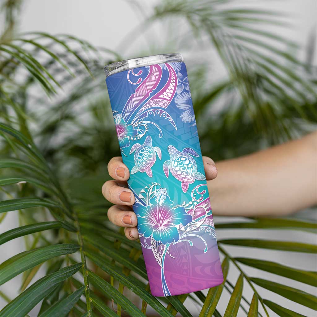 Polynesia Sea Turtle Couple Skinny Tumbler Love Is Life