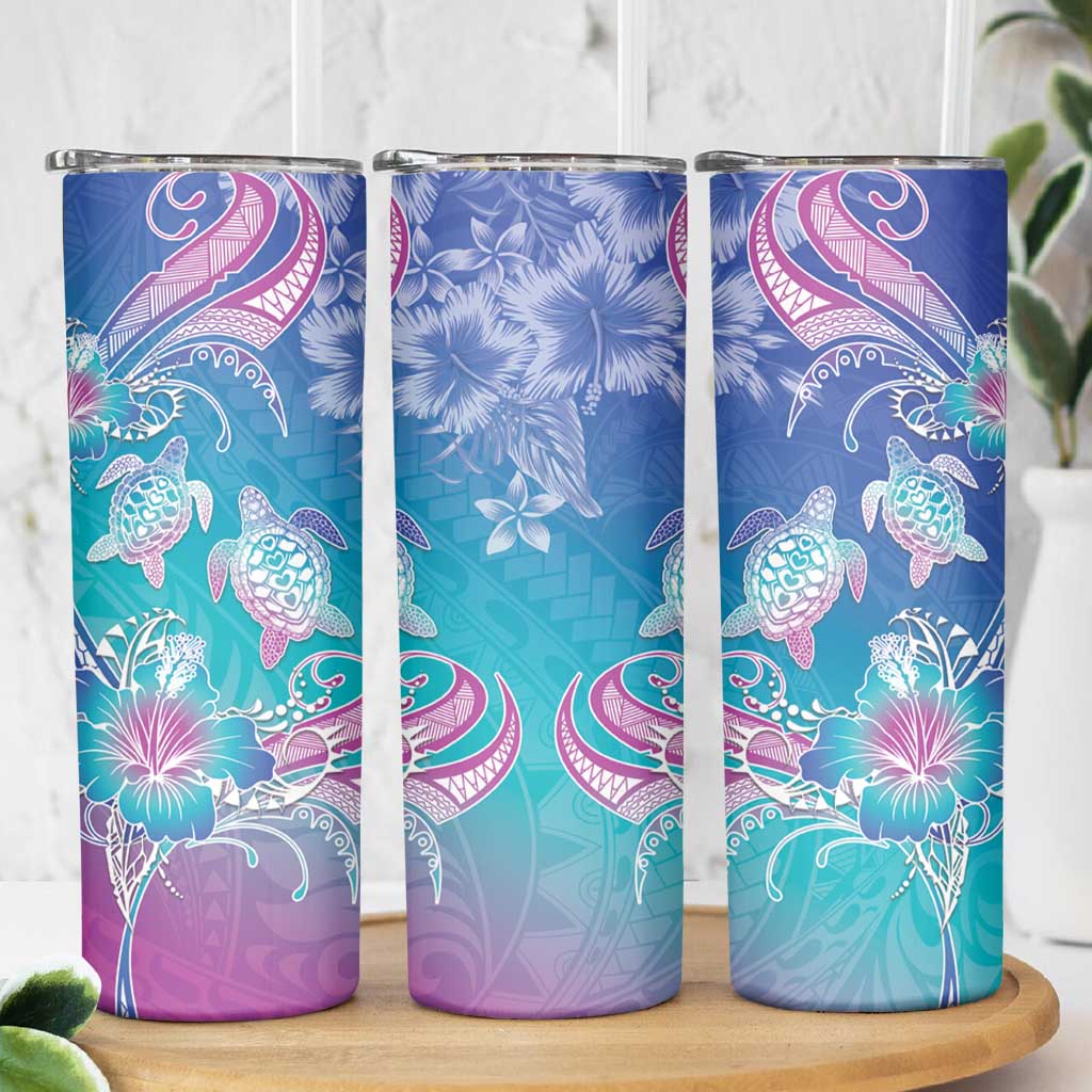 Polynesia Sea Turtle Couple Skinny Tumbler Love Is Life