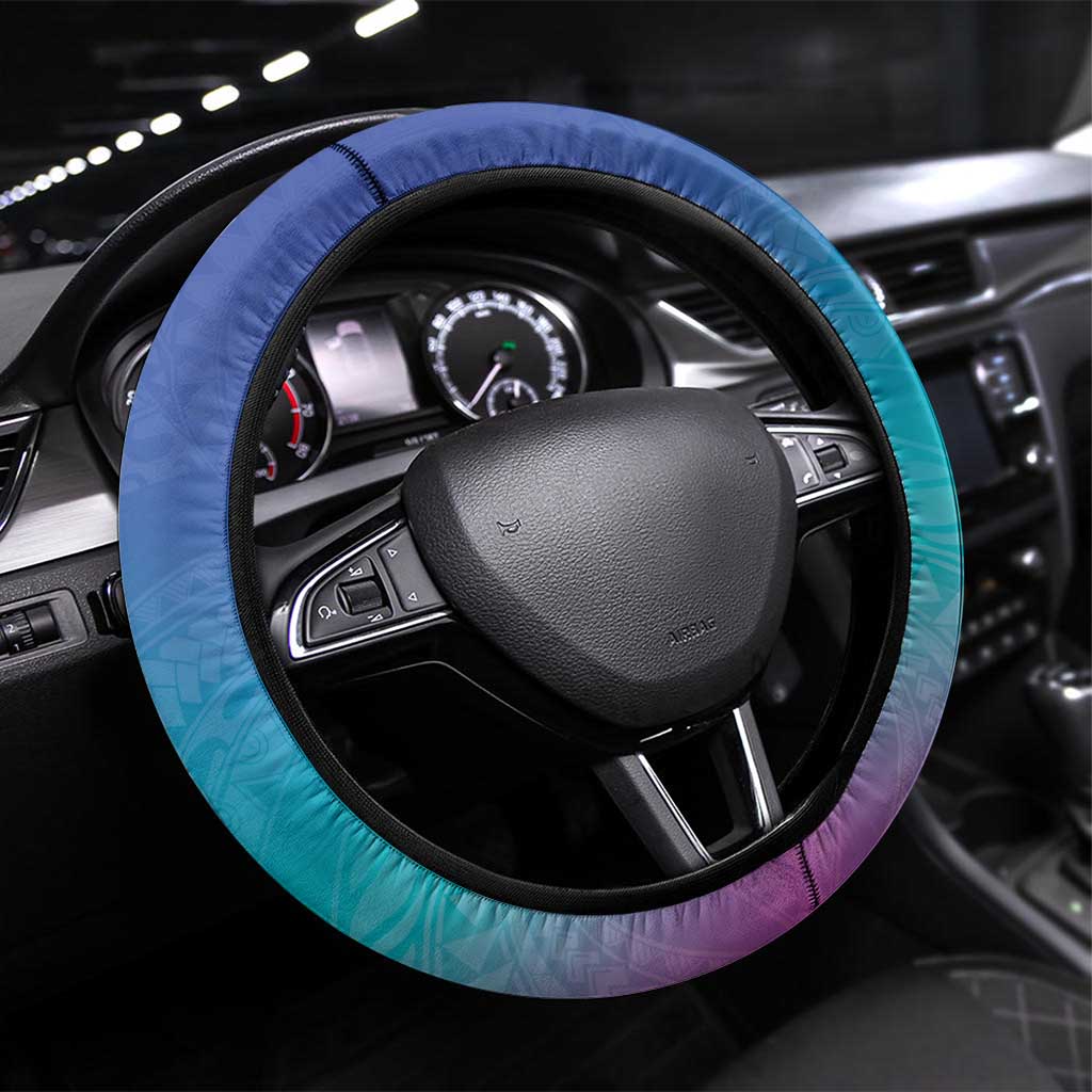 Polynesia Sea Turtle Couple Steering Wheel Cover Love Is Life LT05 Universal Fit Blue - Polynesian Pride