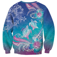 Polynesia Sea Turtle Couple Sweatshirt Love Is Life LT05 - Polynesian Pride