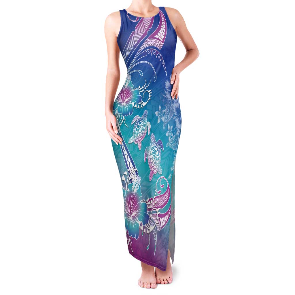 Polynesia Sea Turtle Couple Tank Maxi Dress Love Is Life LT05 Women Blue - Polynesian Pride