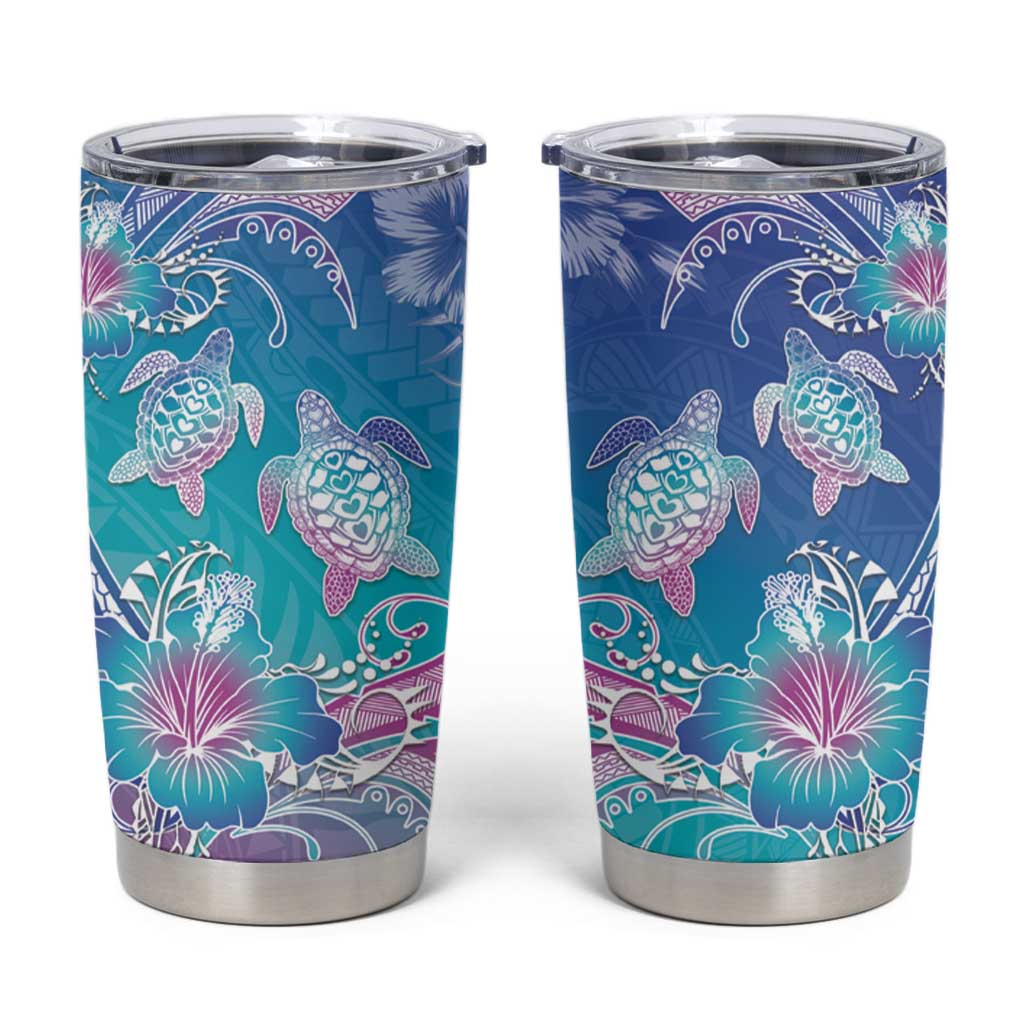 Polynesia Sea Turtle Couple Tumbler Cup Love Is Life