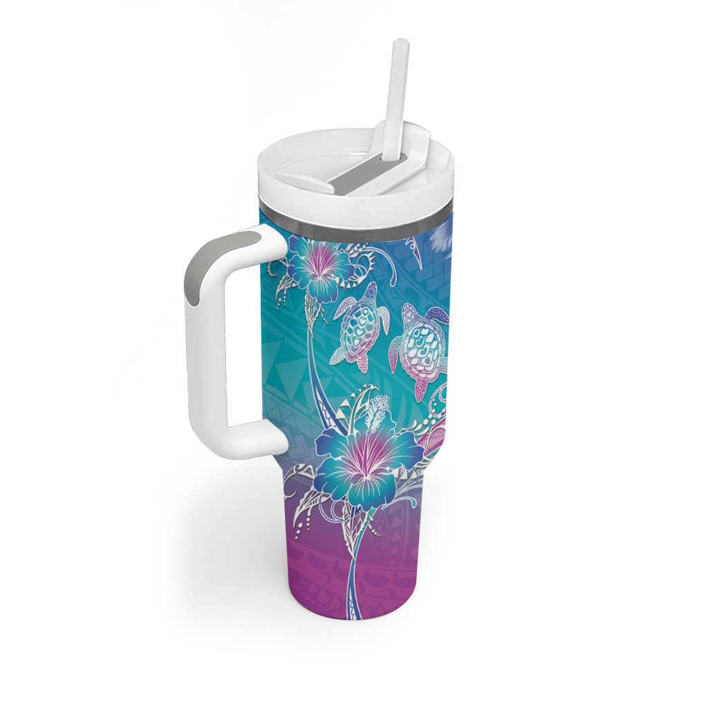 Polynesia Sea Turtle Couple Tumbler With Handle Love Is Life LT05 - Polynesian Pride