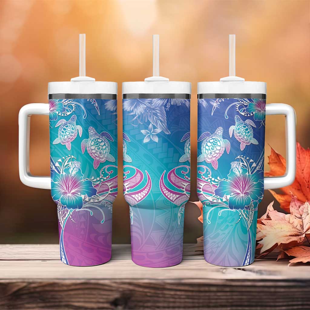 Polynesia Sea Turtle Couple Tumbler With Handle Love Is Life LT05 - Polynesian Pride