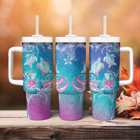 Polynesia Sea Turtle Couple Tumbler With Handle Love Is Life LT05 - Polynesian Pride