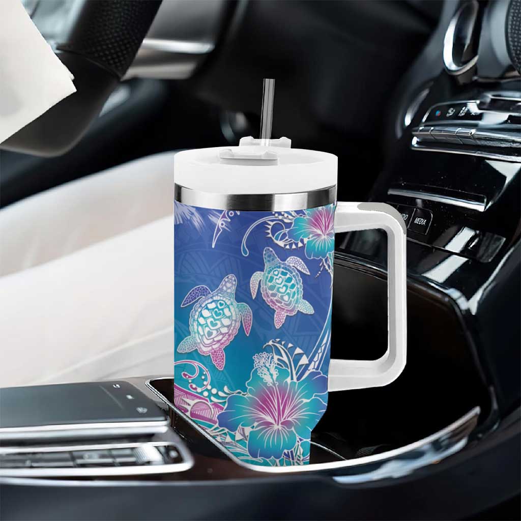 Polynesia Sea Turtle Couple Tumbler With Handle Love Is Life LT05 - Polynesian Pride