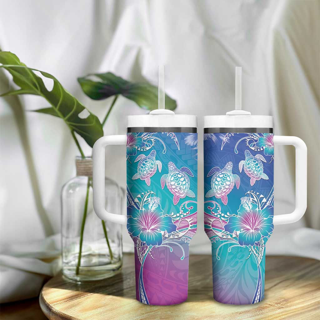 Polynesia Sea Turtle Couple Tumbler With Handle Love Is Life LT05 - Polynesian Pride