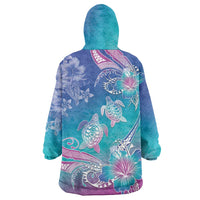 Polynesia Sea Turtle Couple Wearable Blanket Hoodie Love Is Life LT05 - Polynesian Pride