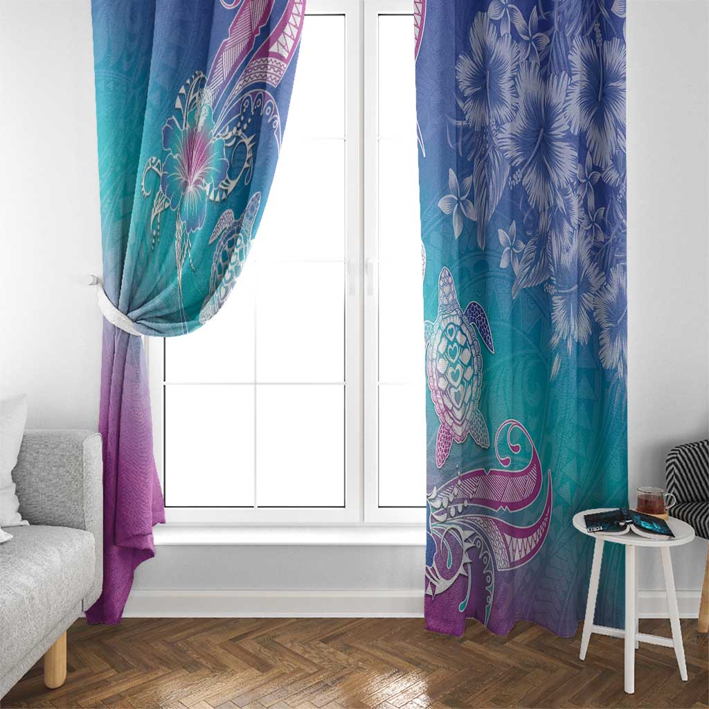 Polynesia Sea Turtle Couple Window Curtain Love Is Life LT05 - Polynesian Pride