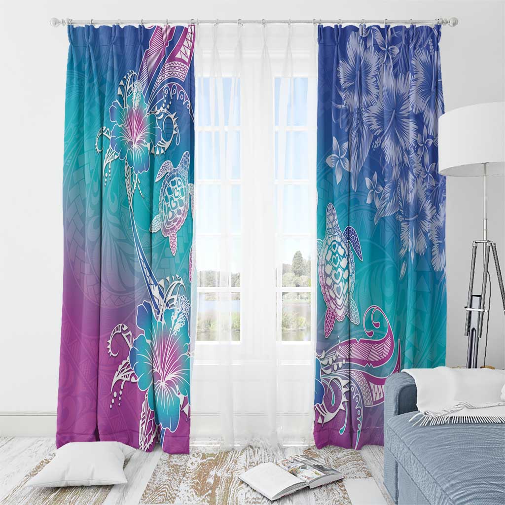 Polynesia Sea Turtle Couple Window Curtain Love Is Life LT05 - Polynesian Pride