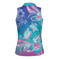 Polynesia Sea Turtle Couple Women Sleeveless Polo Shirt Love Is Life