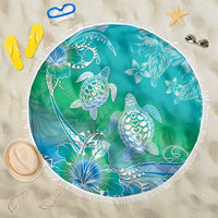 Polynesia Sea Turtle Couple Beach Blanket I Am Turtley In Love With You LT05 One Size 150cm Turquoise - Polynesian Pride