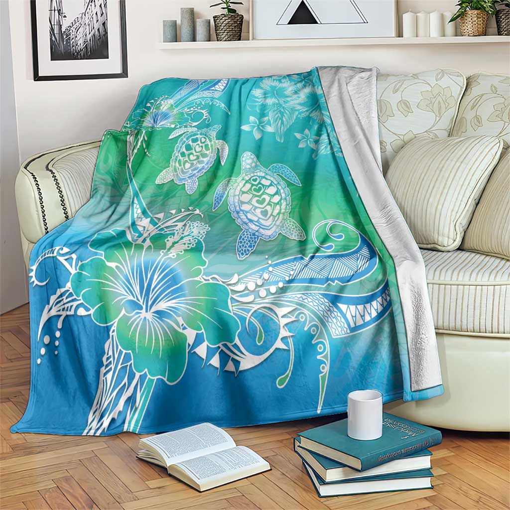 Polynesia Sea Turtle Couple Blanket I Am Turtley In Love With You LT05 Turquoise - Polynesian Pride