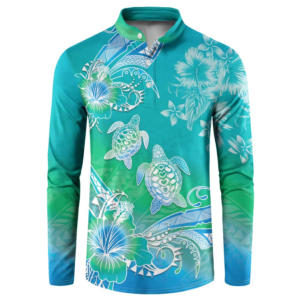 Polynesia Sea Turtle Couple Button Sweatshirt I Am Turtley In Love With You LT05 Turquoise - Polynesian Pride