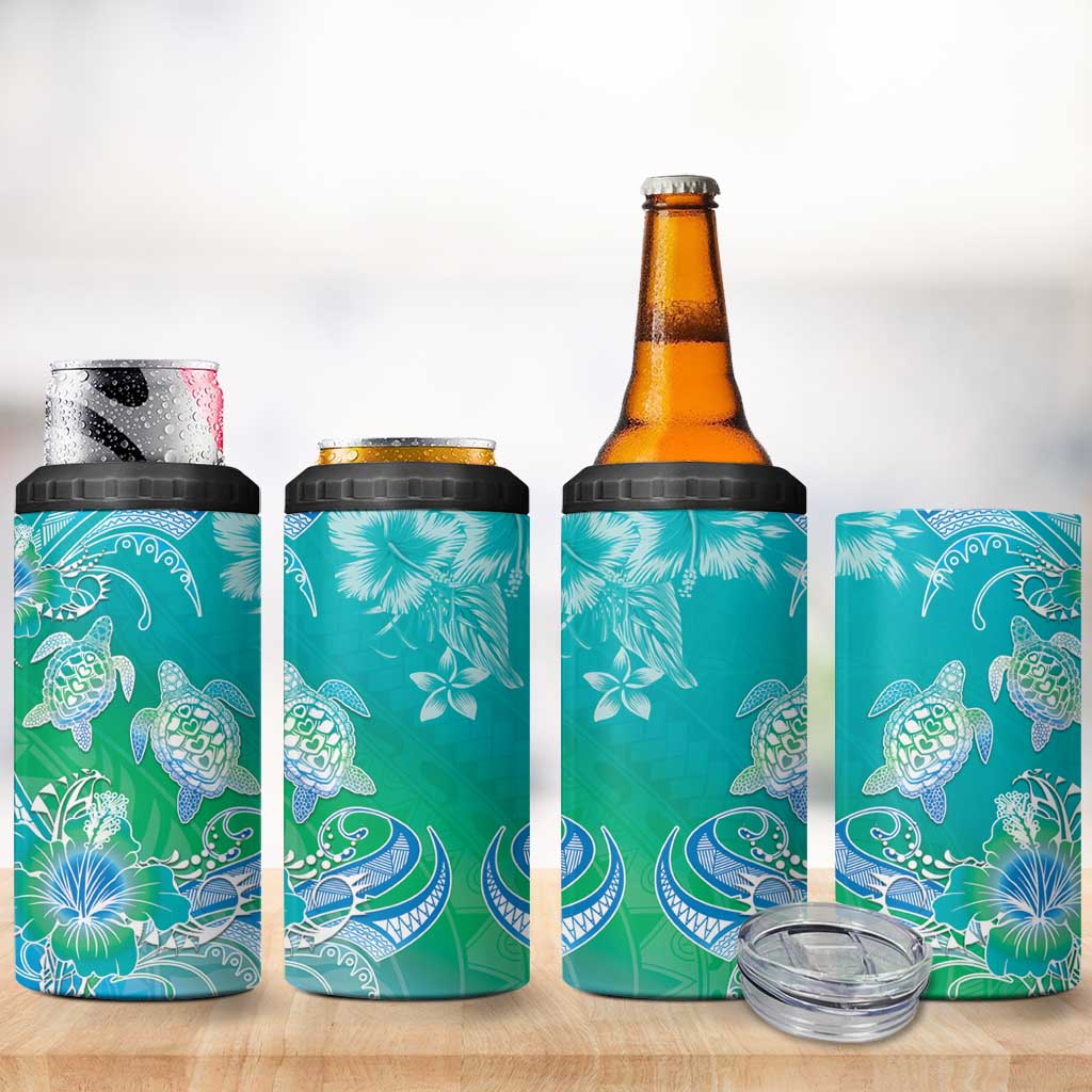 Polynesia Sea Turtle Couple 4 in 1 Can Cooler Tumbler I Am Turtley In Love With You LT05 - Polynesian Pride