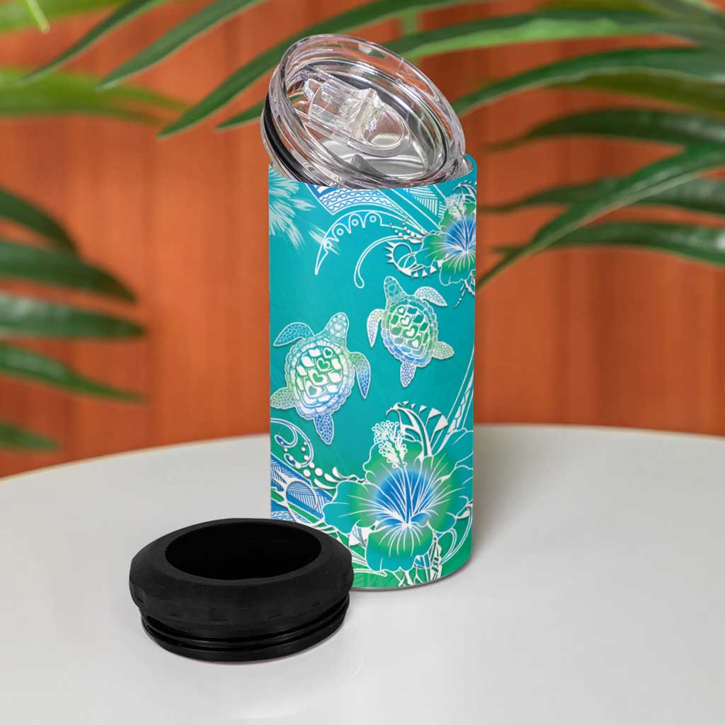 Polynesia Sea Turtle Couple 4 in 1 Can Cooler Tumbler I Am Turtley In Love With You LT05 - Polynesian Pride