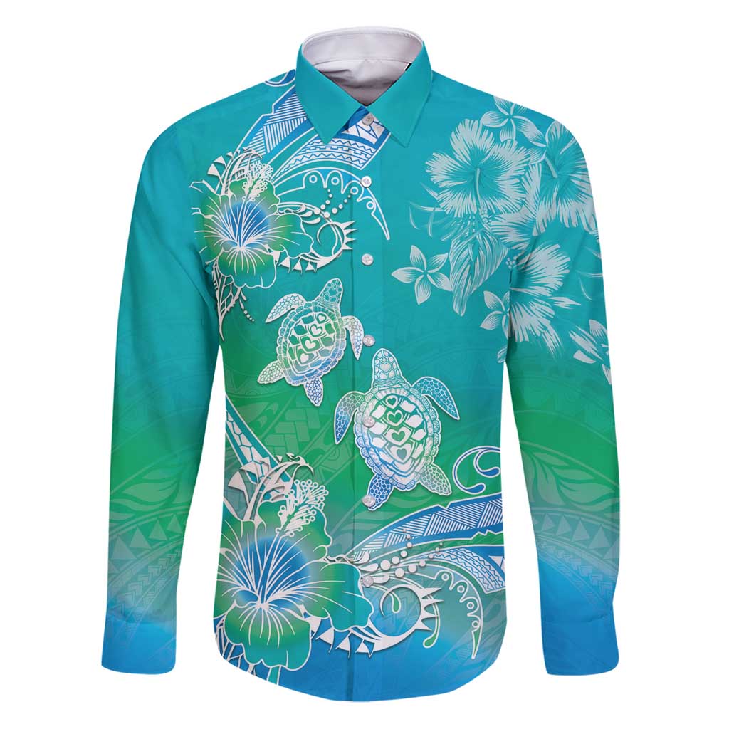 Polynesia Sea Turtle Couple Family Matching Puletasi and Hawaiian Shirt I Am Turtley In Love With You