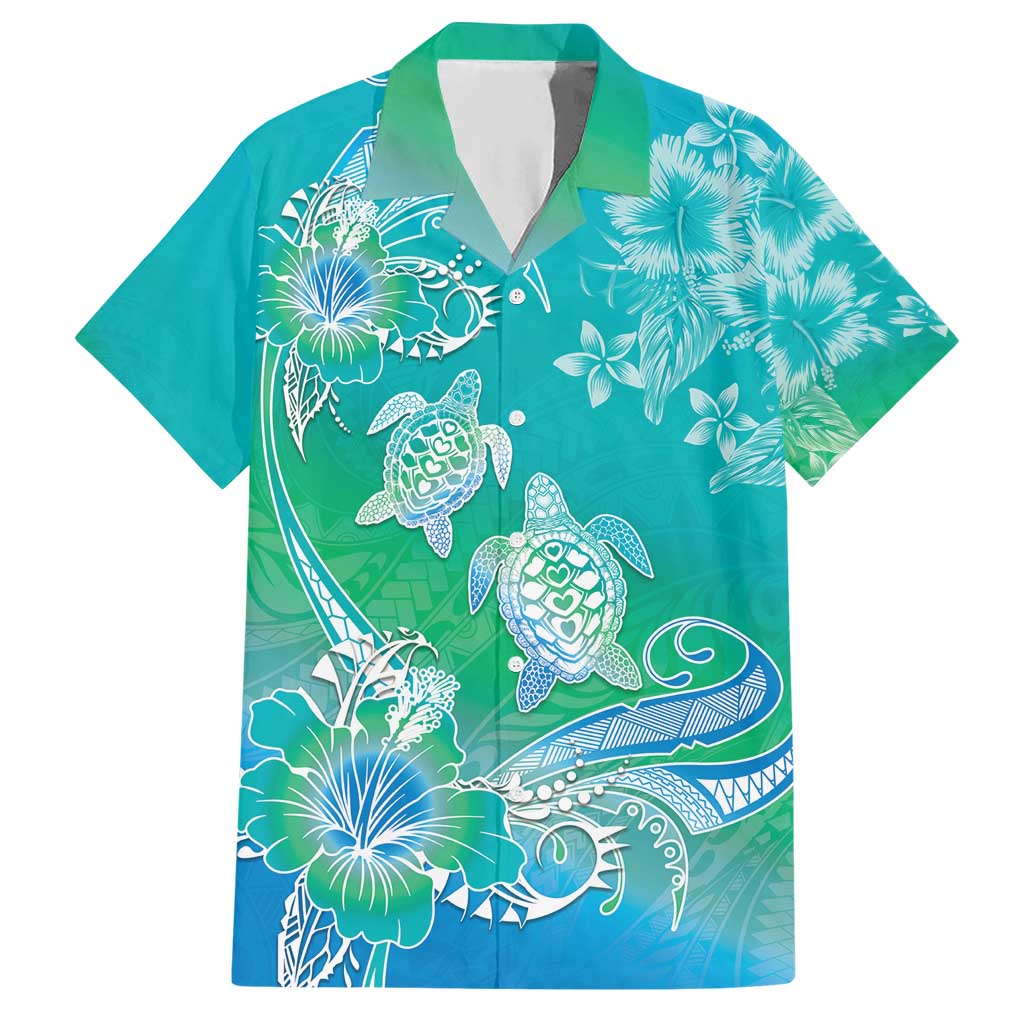 Polynesia Sea Turtle Couple Hawaiian Shirt I Am Turtley In Love With You LT05 Turquoise - Polynesian Pride