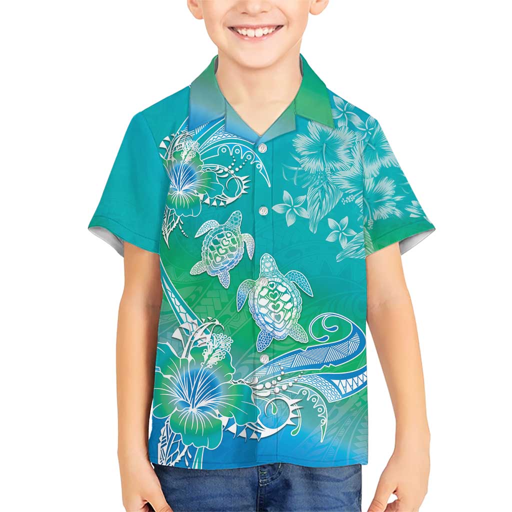 Polynesia Sea Turtle Couple Kid Hawaiian Shirt I Am Turtley In Love With You