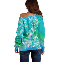 Polynesia Sea Turtle Couple Off Shoulder Sweater I Am Turtley In Love With You