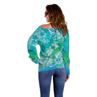 Polynesia Sea Turtle Couple Off Shoulder Sweater I Am Turtley In Love With You