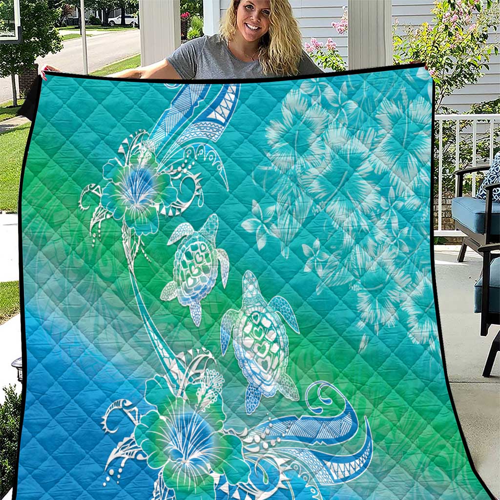 Polynesia Sea Turtle Couple Quilt I Am Turtley In Love With You
