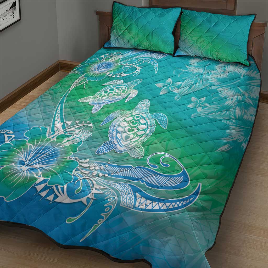 Polynesia Sea Turtle Couple Quilt Bed Set I Am Turtley In Love With You LT05 - Polynesian Pride
