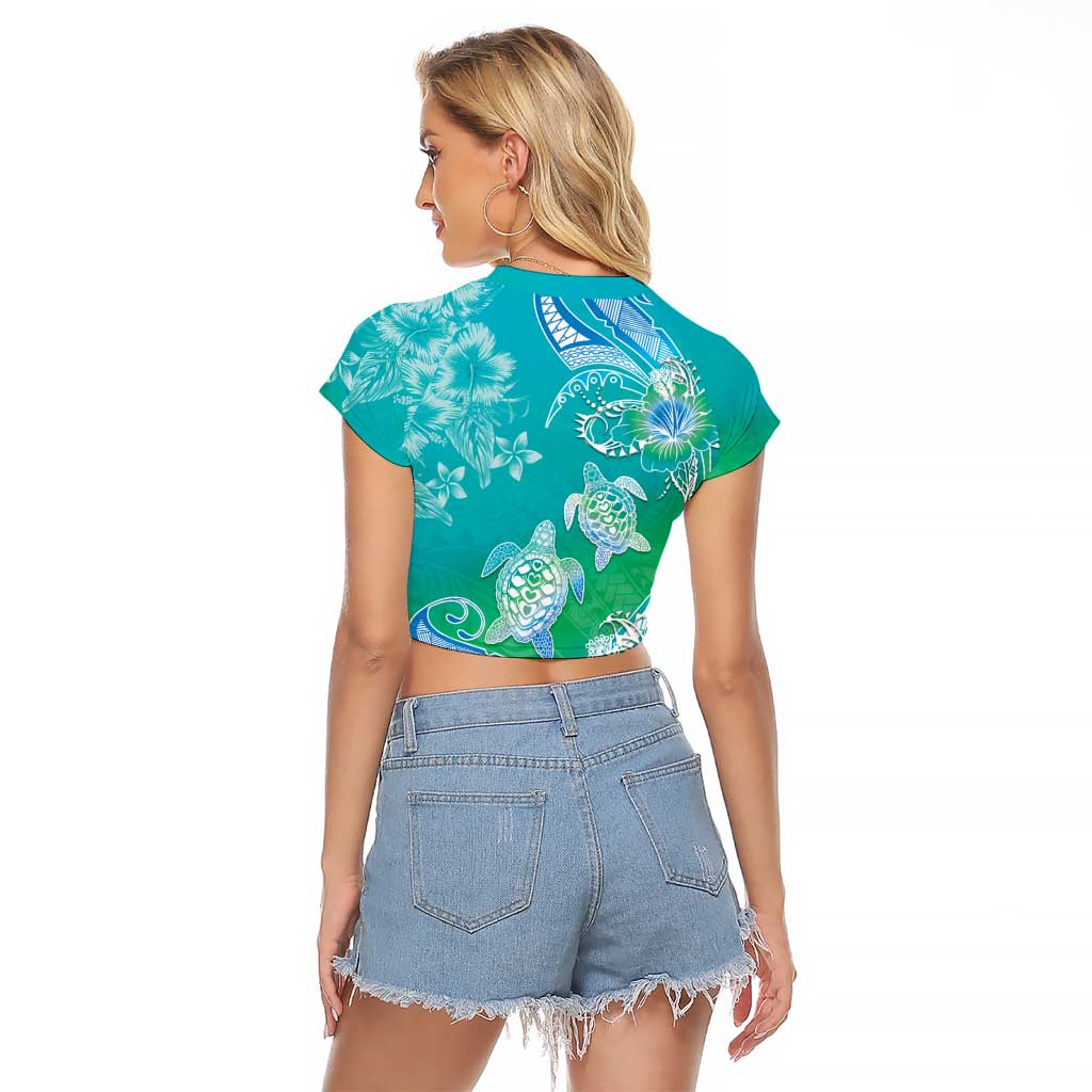 Polynesia Sea Turtle Couple Raglan Cropped T Shirt I Am Turtley In Love With You LT05 - Polynesian Pride